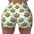 thumbnail image 2 of Fuzoiu Sloth Sitting Tropical Leaves Print Women's Workout Shorts,Workout Biker Shorts Women,Exercise Fitness Shorts,Scrunch Short, Athletic Shorts for Gym Yoga Running Sport Active-Large, 2 of 8