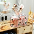thumbnail image 3 of Yayeee 4 Pack Qtip Holder Bathroom Cotton Swab Canister with Lid Clear Dispenser Set, Pink Christmas Cups, 3 of 6