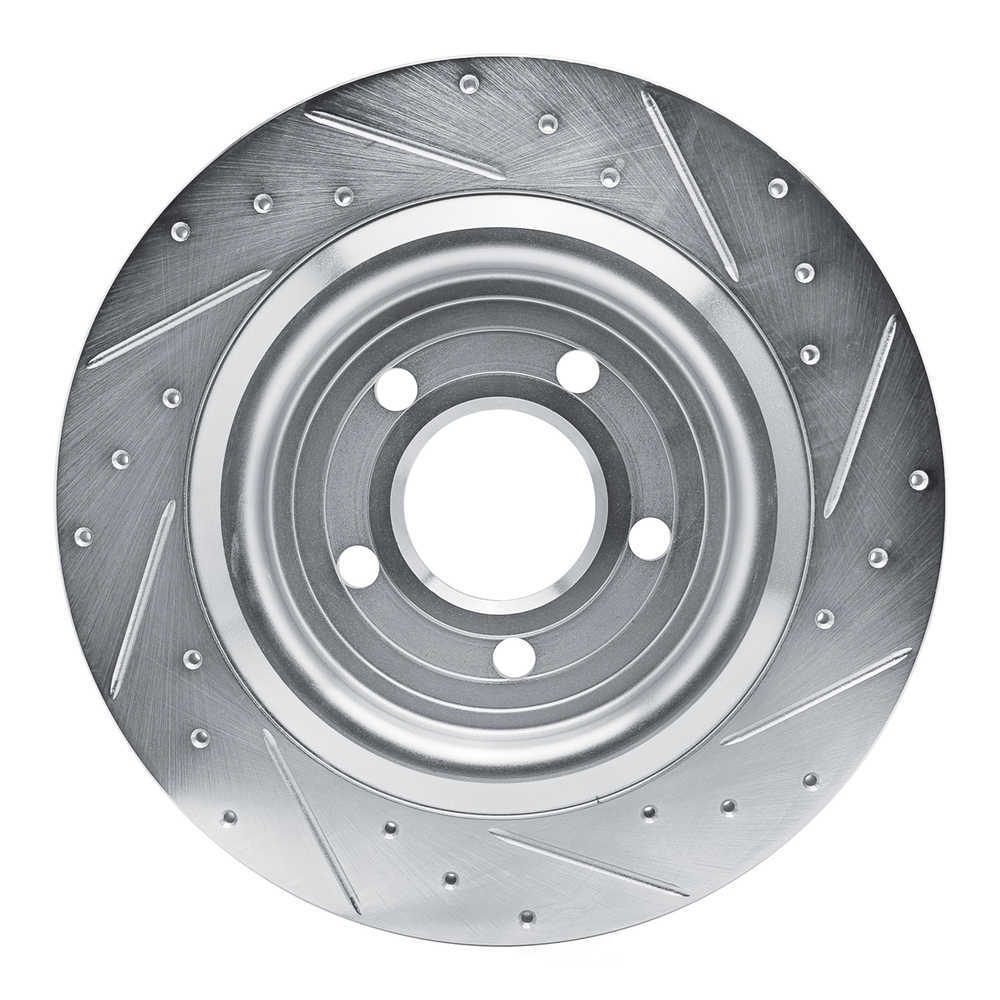 Dynamic Friction Company 631-54280L DFC Brake Rotor - Drilled And Slotted - Silver