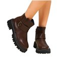 thumbnail image 4 of Bottes d'Hiver pour Femmes, Cheville Haute, Talon Épais, Talon Bas, pour Usage Extérieur Intérieur Décontracté, 4 of 9
