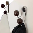 thumbnail image 2 of Ganchos magnéticos de madera con forma de bola,sin necesidad de taladrar.Colgador magnético potente.Gancho metálico inoxidable para toallas,ideal para la puerta del refrigerador,armarios,, 2 of 6
