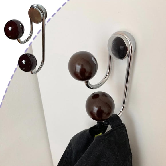 Magnetic Wood Ball Hooks No Drill Strong Magnet Hanger For Refrigerator Fridge Door Cabinet Rustproof Metal Towel Hanger For Home Kitchen Entryway