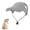 AM Gray, variant on Pet Sun Visor Hat, Corduroy Adjustable Cap with Ear Holes for Dogs and Cats, UV Protection in Multiple Sizes