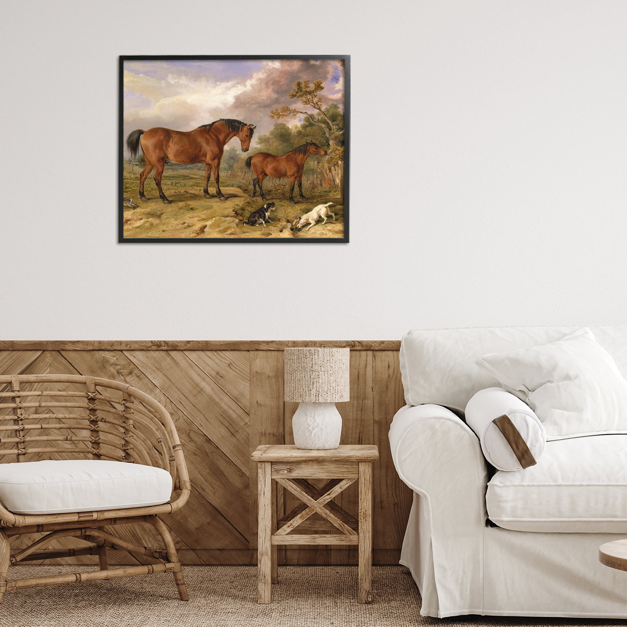 Stupell Industries Classic Portrait of Horses Black Framed Giclee Art, design by Tina LeCour