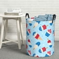 thumbnail image 3 of DouZhe Waterproof Collapsible Large Laundry Baskets, Patriotic Ice Cream Prints Circular Hamper with Handles, 3 of 7