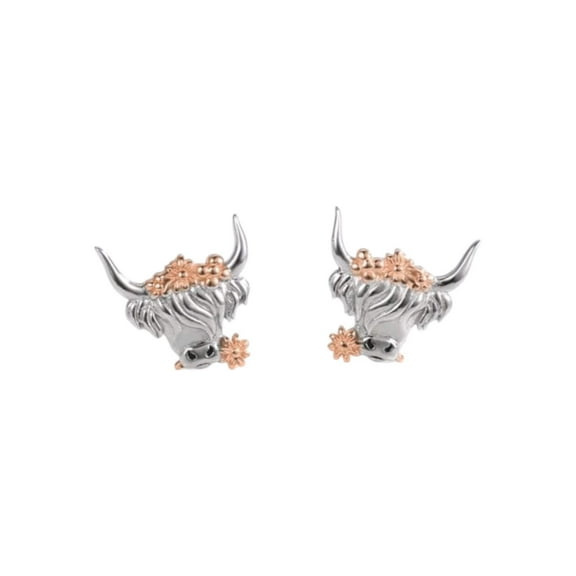 Highland Western Lovers Dainty Stud Earrings