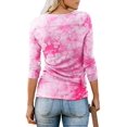thumbnail image 2 of T-shirt Henley à Manches Courtes/longues pour Femmes, Décontracté, Basique, 2 of 3