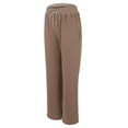 thumbnail image 6 of Promotion Sale! Women's High Waist Wide Leg Pants Lightweight Breathable Loose Fit Comfort Stretchy Waistband With Drawstring Casual Office Work Trousers For Daily Wear Coffee XXL Size, 6 of 9