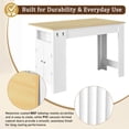 thumbnail image 4 of U_Style-CA Modern Counter Height Table with Foldable Top, Marble-Pattern Surface, 2-Door Storage Cabinet, Adjustable Shelf, Side Hooks & Aluminum Handles, for Dining Room (Chairs Not Included), 4 of 16