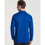 Real Essentials 3 Pack Men's Dry Fit Long-Sleeve Active Polo Shirt Casual Performance Golf (Available in Big & Tall)