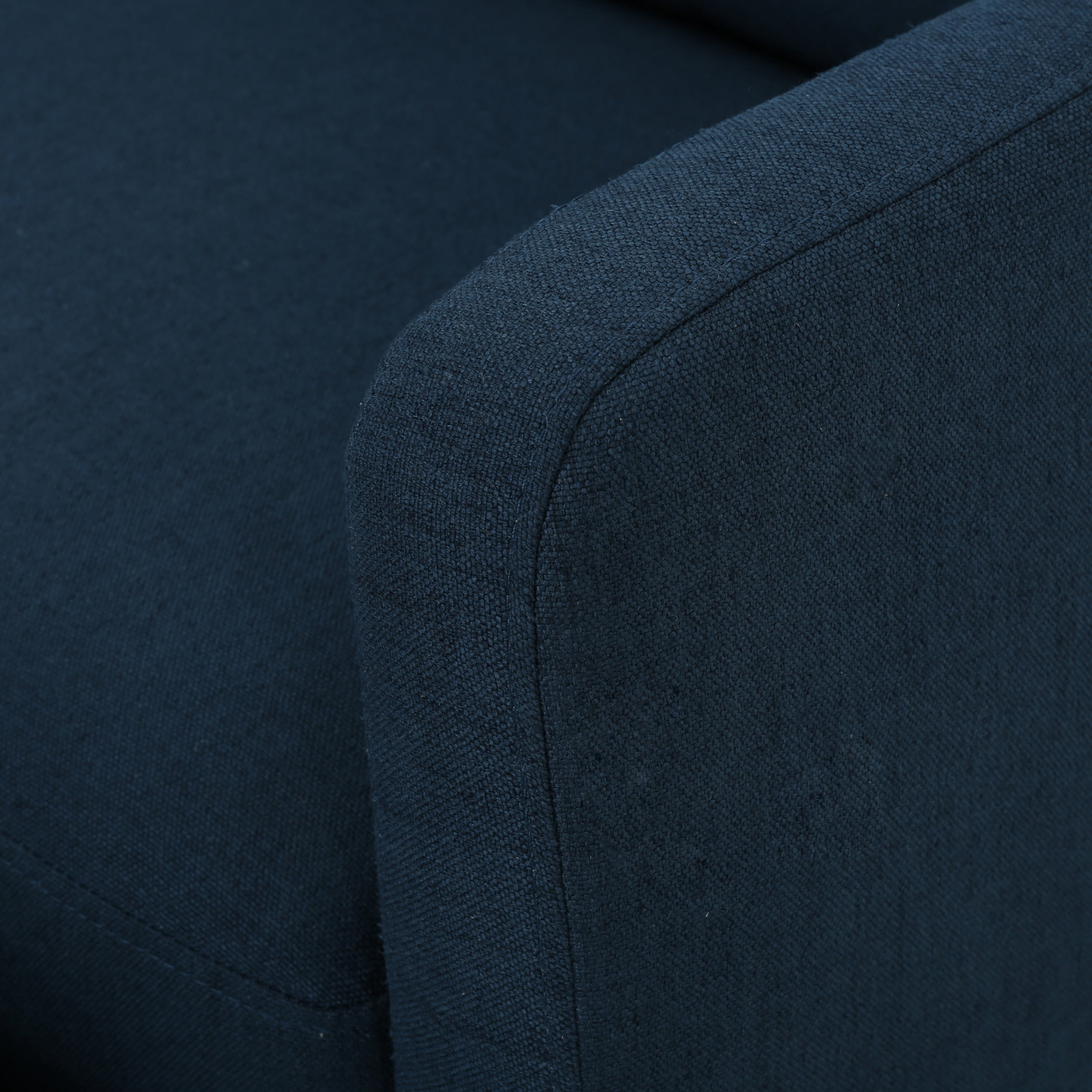 GDF Studio Alma Contemporary Upholstered Loveseat Recliner, Navy Blue Fabric