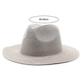 thumbnail image 5 of harmtty Panama Hat Vintage British Style Unisex Candy Color Anti-UV Summer Hat Headwear,Navy Blue, 5 of 8