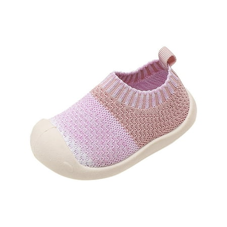 

AnuirheiH Toddler Shoes Baby Boys Girls Cute Breathable Mesh Non-slip Soft Bottom Fly Weaving Casual Shoes Sale Clearance