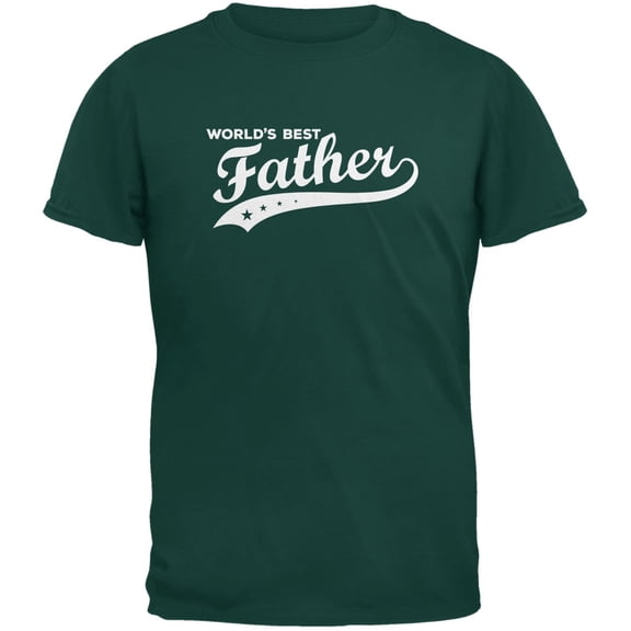 Father's Day - World's Best Father Forest Green Adult T-Shirt - Medium