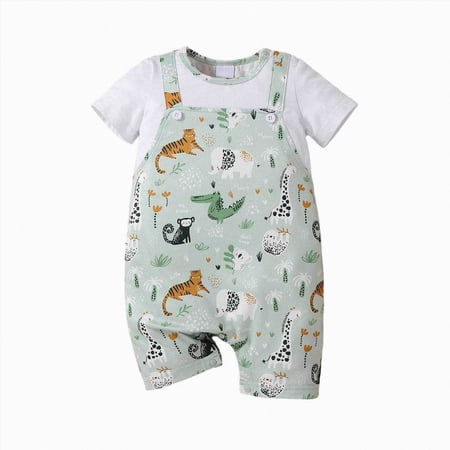 Kogui Baby Boy Clothes Newborn Baby Boy Baseball Jumpsuit Striped Raglan Sleeve V Neck Baseball Romper Newborn Infant Boy Summer Outfit 0 3 6 9 12 18 24 Months (Green 0-3 Months)