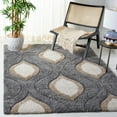 thumbnail image 3 of SAFAVIEH Florida Declan Geometric Shag Area Rug, Grey/Ivory, 6'7" x 6'7" Square, 3 of 12