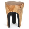 thumbnail image 2 of Rutledge & King Java Teak Root Stool - Boho Teak Accent Table - Black, 2 of 5