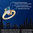 thumbnail image 5 of Gem Stone King 10K Yellow Gold Persian Blue Moissanite and White Moissanite and White Diamond Engagement Ring for Women (1.63 Cttw, Gemstone Birthstone, Heart Shape 6MM, Size 6), 5 of 6