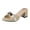 Beige, variant on Women's Slip On Block Heel Mules, Glossy Croc Print Patent Slide Sandals, Metal Buckle Elegant Date Party Daily Shopping Shoes Beige
