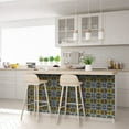 thumbnail image 6 of Mi Alma Blue/Yellow Floral Retro Peel & Stick Tiles - Vinyl Backsplash 8x8, 6 of 11