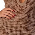 thumbnail image 5 of Erwazi Womens Beach Cover Up Ring Hollow Out Solid V-Neck Sleeveless Mesh Sheer Swim Outerwear Summer Resort Dress, 5 of 5