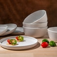 thumbnail image 4 of Lefonte Dinnerware Sets, Stoneware Dinnerware Sets, Plates and Bowls Sets, Dishes, 12-Piece Service for 4, White, 4 of 6