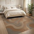 thumbnail image 3 of ODIKA 8'x10' Washable Area Rug Motif Concentric Wavy Tone Ridges Map Abstract Elevation Topographic Flowing for Dining Room, Large Office, Lounge, Non-Slip Chair-Friendly Mat, 3 of 7