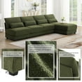thumbnail image 3 of Oversized Sectional Sofa with Reversible Chaise,120" W 5-seat Armless Convertible L-shaped Couch for Living Room,Green, 3 of 7