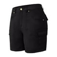 thumbnail image 5 of Mohiass Cargo Shorts Women Pull on High Waisted Summer Bermuda Shorts Trendy Knee Length Casual Hiking Shorts with Pockets Black XL, 5 of 6