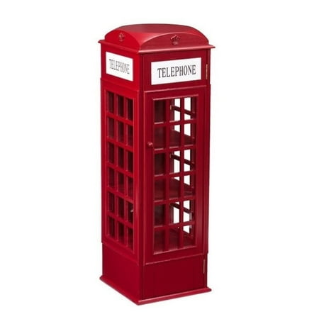 Southern Enterprises Phone Booth Storage Cabinet In Red Southern Enterprises Phone Booth Storage Cabinet In Red