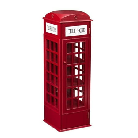 southern enterprises phone booth storage cabinet in red