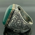 thumbnail image 2 of Mens Handmade Emerald Stone Ring Green Stone Ring Ottoman Style Men Ring Gift for Him 925k Sterling Silver Ring || Ali Baba Jewellery, 2 of 5