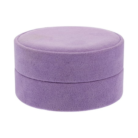 Ring Display Case Portable Round Jewelry Box Ladies Rings Tshirt Boxes for Gifts Storage Miss Travel Flannel Purple