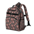 thumbnail image 2 of Black Daisy Flower Floral Pattern Backpack for School,Cute School Bag,Schoolbag with Adjustable Shoulder Straps & Padded Back,15.25"x11.5"x5.25", 2 of 5