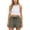 Dark Green, variant on DORKASM Women's Linen Drawstring Shorts High Waisted 4" Inseam Summer Shorts Army Green M