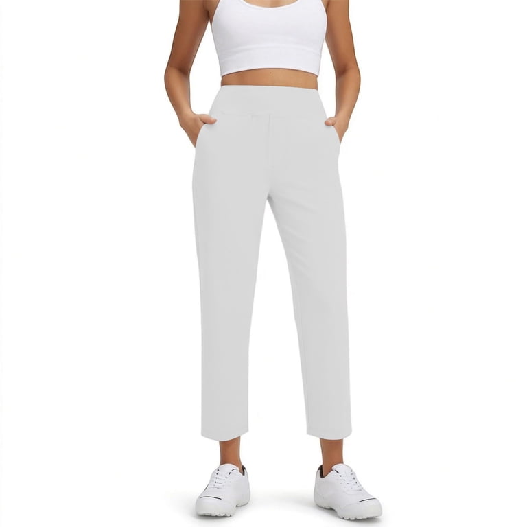 Dress Pants for Women Comfort Lightweight 2026 Trendy High Waisted Work  Pants with Pockets by Yigetop White 2XL - Walmart.com