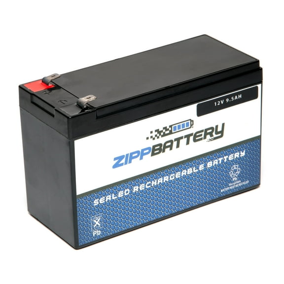 Zipp Battery 12V (12 Volts) 9.5Ah 114w Sealed Lead Acid (SLA) Battery - T2 Terminals By Zipp Battery