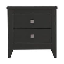 DEPOT E-SHOP Oasis Nightstand, Two Shelves, Four Legs, Countertop-Black, For Bedroom