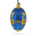 thumbnail image 2 of Golden Eagle on Blue Glass Egg Christmas Ornament 4 Inches, 2 of 4