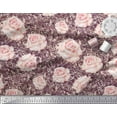 thumbnail image 2 of Soimoi Crepe Silk Fabric Check & Roses Floral Printed Craft Fabric by The Yard 42 Inch Wide, 2 of 3