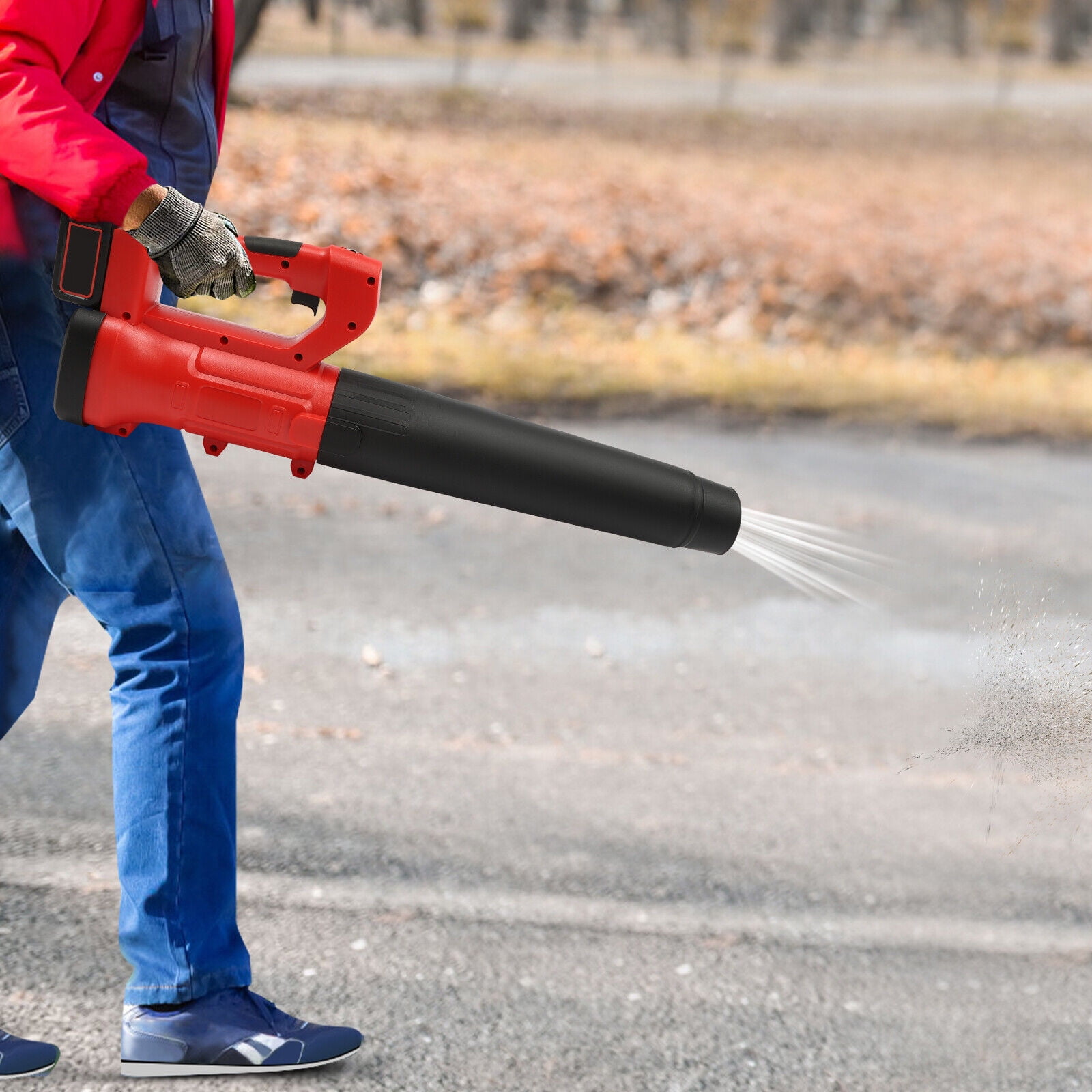 Miumaeov 6-Speed Rechargeable Electric Leaf Blower Cordless Battery Power Lawn Care Leaf Blower 0-18000RPM