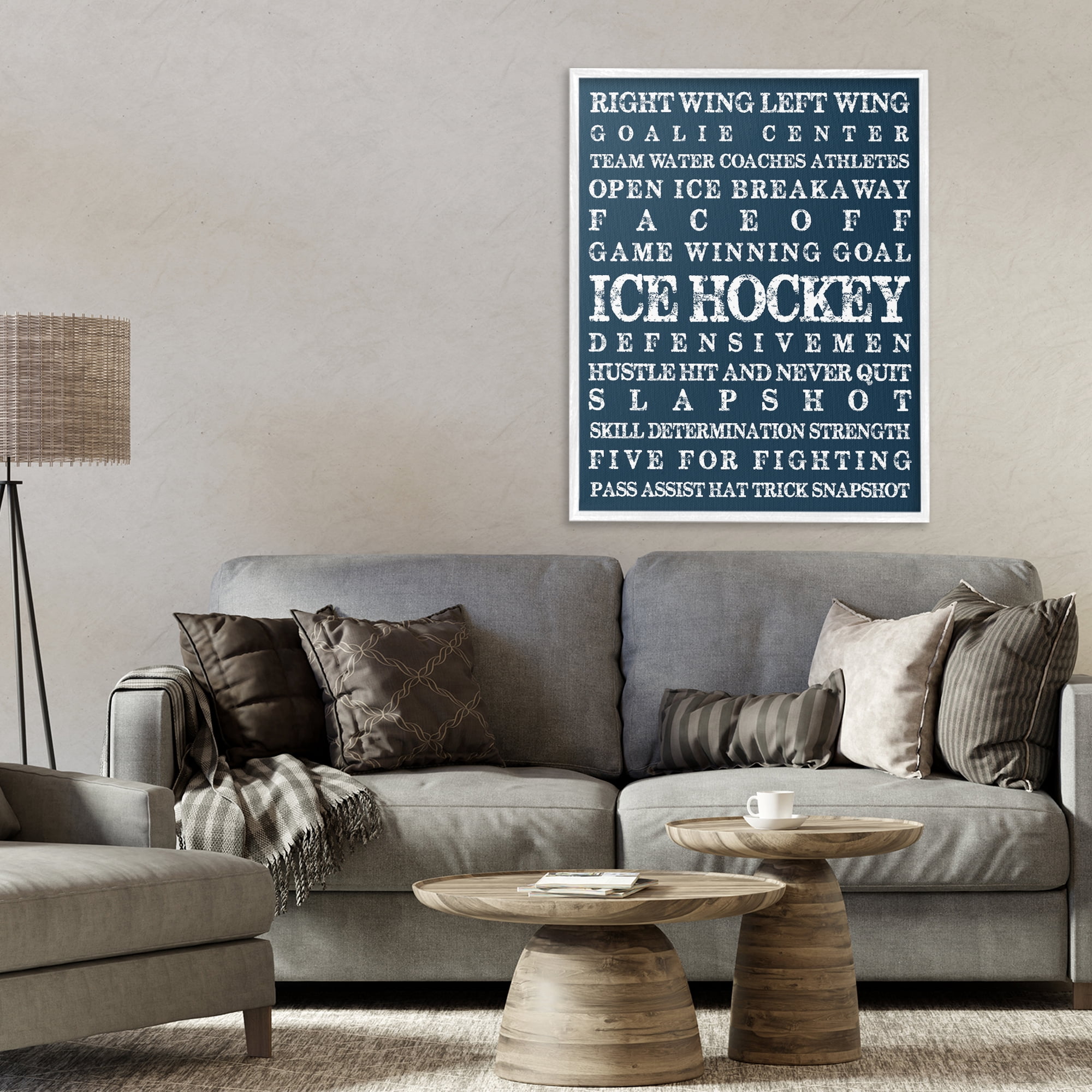 Stupell Industries Ice Hockey Expressions White Framed Giclee Art, design by Melody Hogan