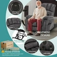 thumbnail image 6 of MEETWARM Oversized Dual Motor Power Lift Chair with Extended Footrest for Big Tall Elderly, Infinite Position Lay Flat Sleeper Electric Recliner, Heat Massage, Lumbar Pillow, USB & Type-C Ports, Gray, 6 of 9