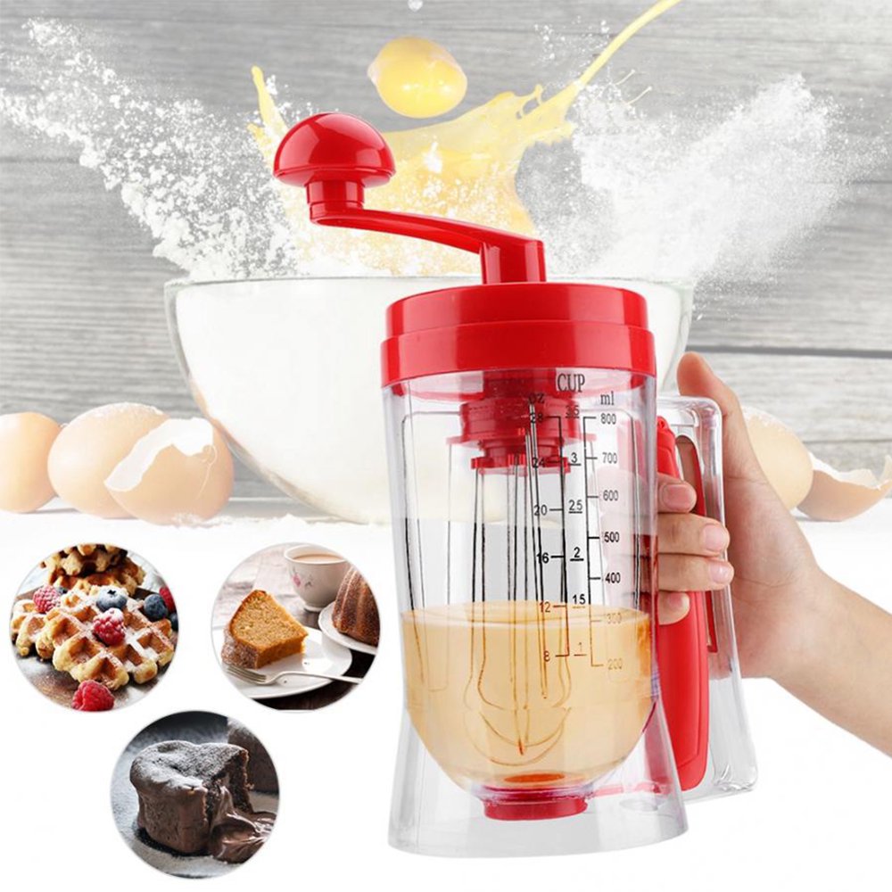 Tebru Manual Batter Mixer,Handheld Manual Pancake Cupcake Batter Mixer