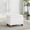 Cream, variant on Wovenbyrd 24" Tufted Storage Ottoman, Hinged Lid, Faux Leather - Brown Polyester