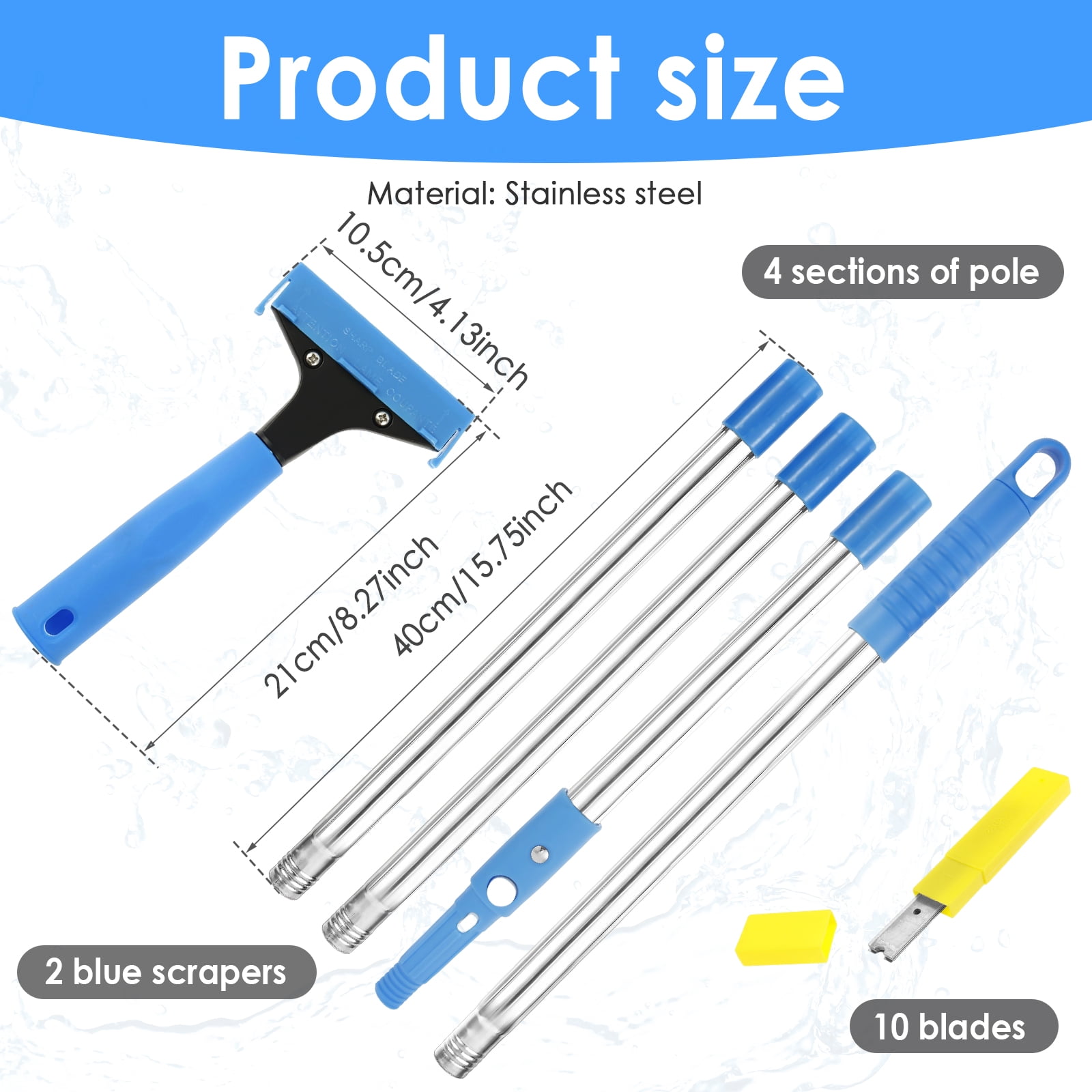 Xiyztok Cleaning Glass Wall Scraper Set Adjustable Versatile Sticker Caulk Remover Tool Solid Tile Window Scraper with Blades for Removing Adhesive