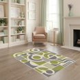 thumbnail image 2 of ODIKA 4'x6' Washable Area Rug Pet Friendly, Non-Shedding Olive Gray Geometric Abstract Design Elegant Interplay of Circular and for Bedroom, Reading Nook, 2 of 7