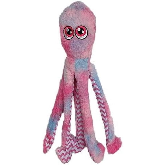 Pet Lou Octopus Dog Plush Toy, 16-inch Length, Pink Tie Dye