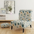 thumbnail image 2 of Designart "Blue And Beige Meadow Blossoms" Blue Floral Upholstered Accent Chair - Cottage Arm Chair For Bedroom, 2 of 5