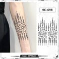 thumbnail image 1 of Pegatinas de tatuajes con escrituras budistas tailandesas, resistentes al agua, de larga duración, de alto valor estético, diseño de jugo de hierbas de media manga para hombres, 1 of 4